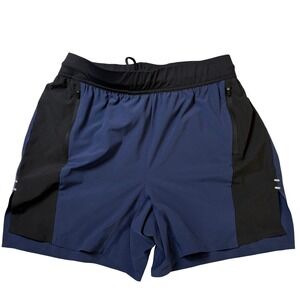 Chubbies Mens Performance Shorts Navy Blue Black Zipper Pockets Medium